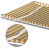 Toldo retrátil manual com LED 6x3 m amarelo e branco - Image 6