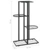 Suporte de vasos c/ 4 prateleiras 43x22x76 cm metal preto - Image 6