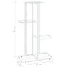 Suporte de vasos c/ 4 prateleiras 43x22x76 cm metal branco - Image 6