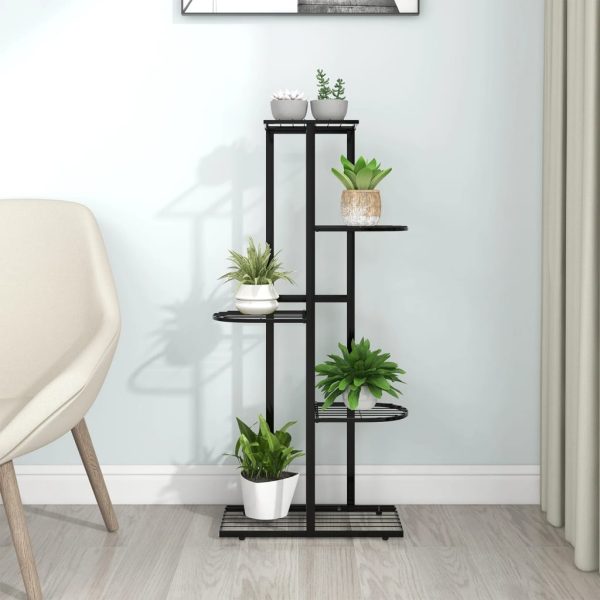 Suporte de vasos c/ 5 prateleiras 43x22x98 cm metal preto