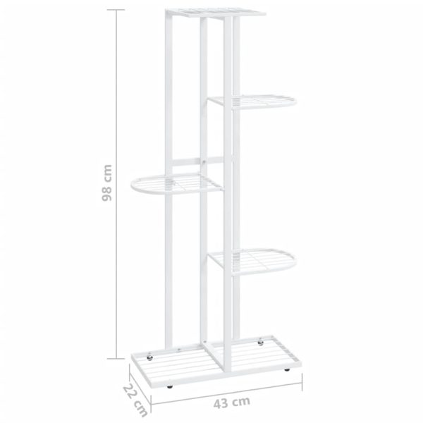 Suporte de vasos c/ 5 prateleiras 43x22x98 cm metal branco - Image 6