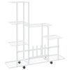 Suporte de vasos c/ rodas 94,5x25x92,5 cm metal branco - Image 4