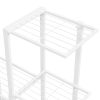 Suporte de vasos c/ rodas 94,5x25x92,5 cm metal branco - Image 5