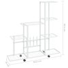 Suporte de vasos c/ rodas 94,5x25x92,5 cm metal branco - Image 6