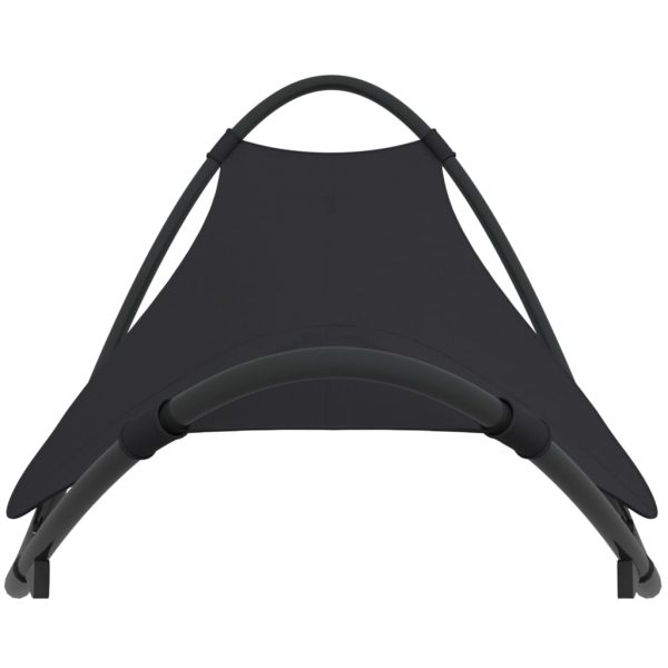 Espreguiçadeira baloiço c/ rodas aço e textilene preto - Image 2