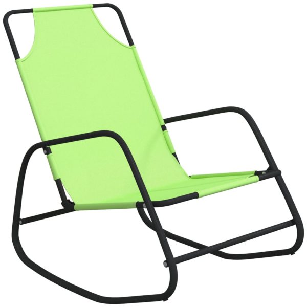 Espreguiçadeiras baloiço 2 pcs aço e textilene verde - Image 2