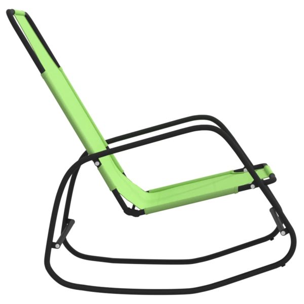 Espreguiçadeiras baloiço 2 pcs aço e textilene verde - Image 4
