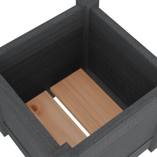 Vaso/floreira de jardim 31x31x31 cm pinho maciço cinzento - Image 5
