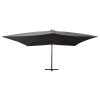 Guarda-sol cantilever c/ poste de madeira 400x300 cm antracite - Image 2