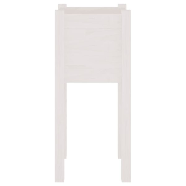 Vasos/floreiras de jardim 2 pcs 31x31x70 cm pinho maciço branco - Image 4