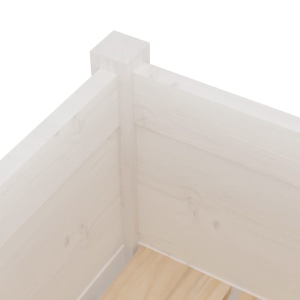 Vasos/floreiras de jardim 2 pcs 31x31x70 cm pinho maciço branco - Image 5