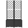 Vaso/floreira jardim c/ treliça 80x40x136 cm PP preto - Image 3