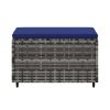 Apoios de pés para jardim com almofadões 2 pcs vime PE cinzento - Image 4
