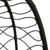 Cadeira forma ovo suspensa vime PE/aço c/ almofadão branco nata - Image 6