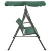 Banco de baloiço para jardim 170 cm textilene e aço verde - Image 3