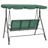 Banco de baloiço para jardim 170 cm textilene e aço verde - Image 4