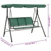 Banco de baloiço para jardim 170 cm textilene e aço verde - Image 7
