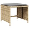 Bancos jardim almofadões 4 pcs 41x41x36 cm vime PE mistura bege - Image 3
