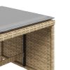 Bancos jardim almofadões 4 pcs 41x41x36 cm vime PE mistura bege - Image 8