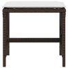 Bancos jardim com almofadões 4 pcs 41x41x36 cm vime PE castanho - Image 4