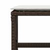Bancos jardim com almofadões 4 pcs 41x41x36 cm vime PE castanho - Image 7