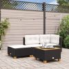 Banco de jardim com almofadão 63,5x56x32 cm vime PE preto