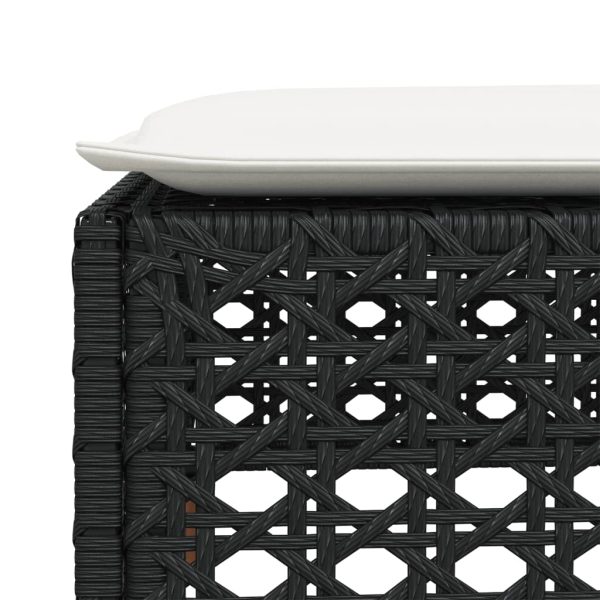 Banco de jardim com almofadão 63,5x56x32 cm vime PE preto - Image 6