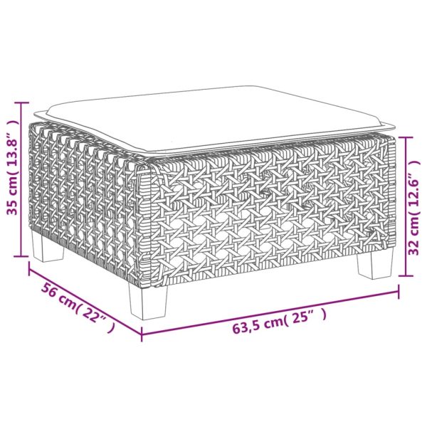 Banco de jardim com almofadão 63,5x56x32 cm vime PE preto - Image 8