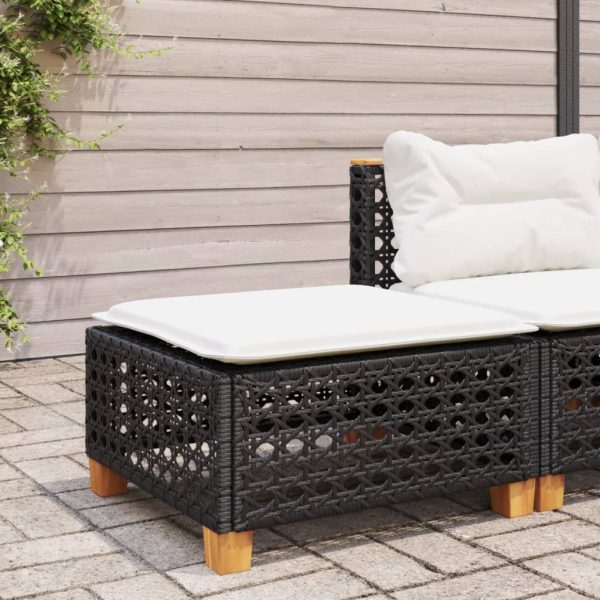 Banco de jardim com almofadão 63,5x56x32 cm vime PE preto