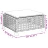 Banco de jardim com almofadão 63,5x56x32 cm vime PE cinzento - Image 8