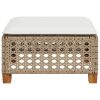 Banco de jardim com almofada 63,5x56x32 cm vime PE bege - Image 3