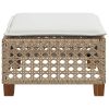 Banco de jardim com almofada 63,5x56x32 cm vime PE bege - Image 4