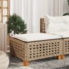 Banco de jardim com almofada 63,5x56x32 cm vime PE bege
