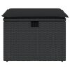 Banco de jardim com almofadão 55x55x37 cm vime PE preto - Image 3