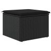 Banco de jardim com almofadão 55x55x37 cm vime PE preto - Image 5