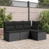 Banco de jardim com almofadão 55x55x37 cm vime PE preto - Image 2