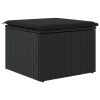 Banco de jardim com almofadão 55x55x37 cm vime PE preto - Image 5