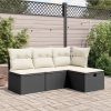 Banco de jardim com almofadão 55x55x37 cm vime PE preto - Image 2