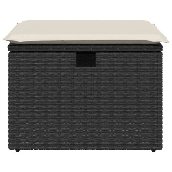 Banco de jardim com almofadão 55x55x37 cm vime PE preto - Image 3