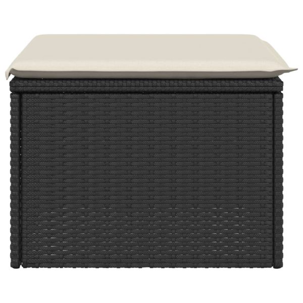 Banco de jardim com almofadão 55x55x37 cm vime PE preto - Image 4