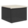 Banco de jardim com almofadão 55x55x37 cm vime PE preto - Image 5
