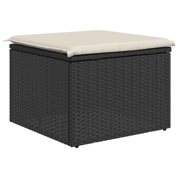 Banco de jardim com almofadão 55x55x37 cm vime PE preto - Image 5