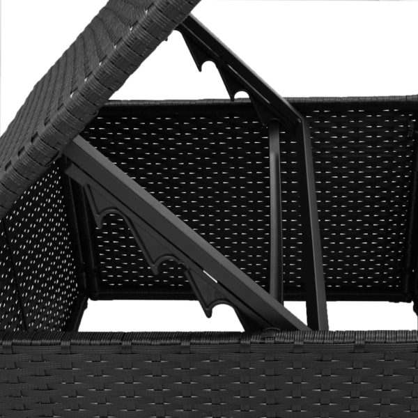 Banco de jardim com almofadão 55x55x37 cm vime PE preto - Image 8