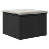 Banco de jardim com almofadão 55x55x37 cm vime PE preto - Image 5