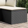 Banco de jardim com almofadão 55x55x37 cm vime PE preto