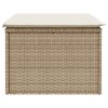Banco de jardim com almofada 55x55x37 cm vime PE bege - Image 4