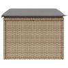 Banco de jardim com almofada 55x55x37 cm vime PE bege - Image 4