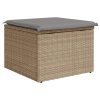 Banco de jardim com almofada 55x55x37 cm vime PE bege - Image 5