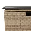 Banco de jardim com almofada 55x55x37 cm vime PE bege - Image 6