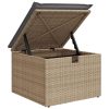 Banco de jardim com almofada 55x55x37 cm vime PE bege - Image 8
